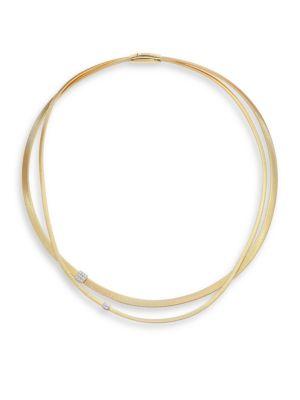 Marco Bicego Masai Diamond, 18k Yellow Gold & 18k White Gold Double-strand Necklace