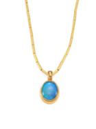 Gurhan Amulet Hue Small Aquamarine & 24k Yellow Gold Pendant Necklace