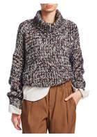 Brunello Cucinelli Marled-knit Cropped Turtleneck Sweater