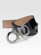 Salvatore Ferragamo Double Gancini Patent Leather Belt