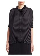 Issey Miyake Blossom Pleated Button-down Top