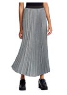 Maje Check-print Pleated Midi Skirt