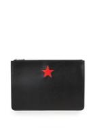Givenchy Leather Star Zip Pouch