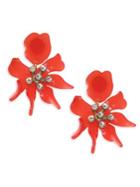 Lele Sadoughi Confetti Daffodil Clip-on Drop Earrings
