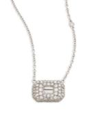 Shay Essentials Baguette Diamond & 18k White Gold Pendant Necklace