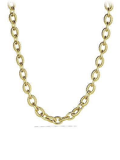 David Yurman Oval Large Link Necklace In Gold
