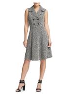Donna Karan New York Tweed Double Breasted Fit-&-flare Dress