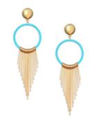 Ettika Blue Ring Fringe Earrings