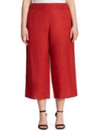 Eileen Fisher, Plus Size Organic Linen Cropped Wide-leg Pants
