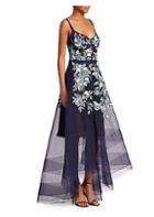 Marchesa Notte Embroidered Tulle High-low Gown