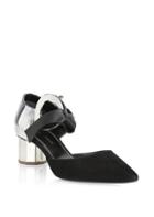 Proenza Schouler Ring Suede And Metallic Leather Pumps