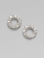 Roberto Coin Diamond & 18k White Gold Circle Earrings