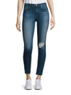 Ag Middi Distressed Raw Hem Skinny Jeans