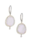 Meira T Chalcedony, Mother-of-pearl, 14k White & Yellow Gold Doublet Drop Earrings
