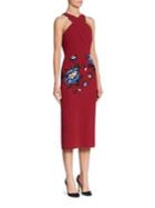 Roland Mouret Maxton Floral-embroidered Midi Dress