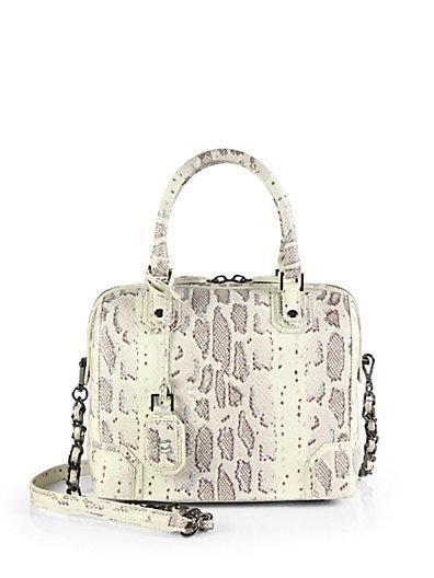 Alice + Olivia Olivia Snake-embossed Leather Satchel