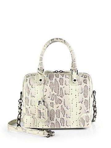 Alice + Olivia Olivia Snake-embossed Leather Satchel