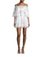 Thurley For An Angel Crochet Off-the-shoulder Mini Dress