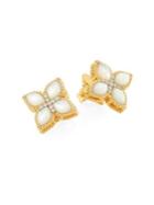 Roberto Coin Venetian Gold & Pave Diamond Princess Earrings