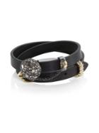 Alexis Bittar Double Wrap Leather Charm Bracelet