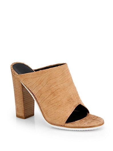 Tibi Bee Textured Suede Mules