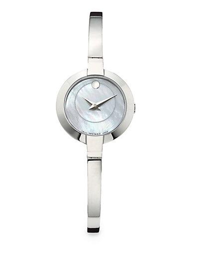 Movado Bela Stainless Steel & Mother-of-pearl Bangle Bracelet Watch