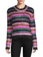 Milly Fuzzy Stripe Metallic Sweater