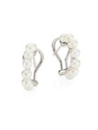 Mikimoto 8mm White Cultured Akoya Pearl & 18k White Gold Drop Earrings