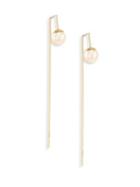 Mizuki 5mm White Freshwater Pearl & 14k Yellow Gold Threader Earrings