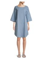 Eileen Fisher Organic Cotton Chambray Shift Dress