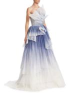 Pamella Roland Handpainted Tulle Ball Gown