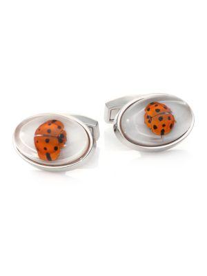 Tateossian Ladybug & Mother-of-pearl Cuff Links