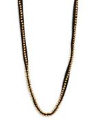Eileen Fisher Beaded Ribbon Necklace