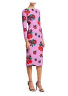 Lela Rose Textured Crepe Full Sleeve Tunic Dress
