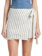 Theory Striped Wrap Skirt