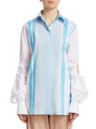 Peter Pilotto Cutout Bell Sleeve Cotton Shirt