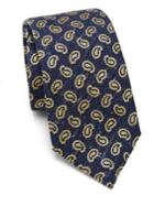 Isaia Blue & Gold Paisley Tie