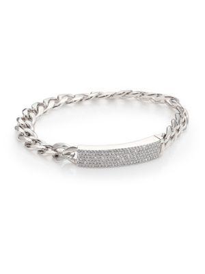 Adriana Orsini Pave Crystal Curb Link Bracelet/silvertone