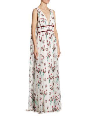 Zac Zac Posen Trudey Floral Embroidered Gown
