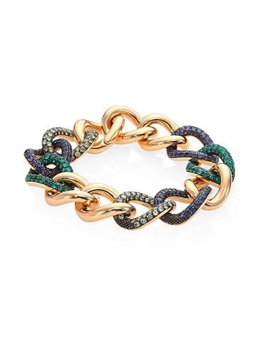 Pomellato Tango Garnet, Demantoid, Emerald & 18k Rose Gold Bracelet