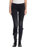 R13 Alison Shredded Hem Skinny Jeans