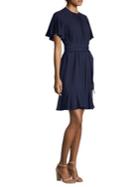 Michael Kors Collection Silk Flutter Sleeve Dress