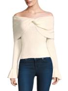 Ella Moss Jasinda Off-the-shoulder Ribbed Sweater