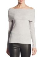 Saks Fifth Avenue Collection Cashmere Ribbed Off-the-shoulder Sweater