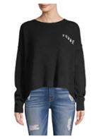 360 Cashmere Femme Crop Graphic Cashmere Sweater