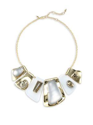 Alexis Bittar Lucite Large Articulated Bib Crystal Necklace