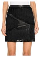 Versace Leather Fringe Skirt