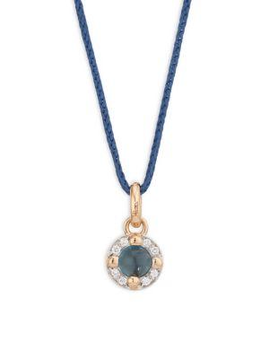 Pomellato M'ama Non M'ama 18k Rose Gold, Blue Topaz & Diamond Pendant Necklace