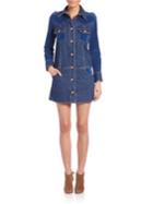 See By Chloe Long Sleeve Button Front Denim Dress