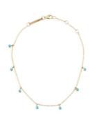 Zoe Chicco Turquoise & 14k Yellow Gold Anklet